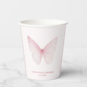 Gobelets En Papier "Baby shower papillon rose Pastel (Recto)