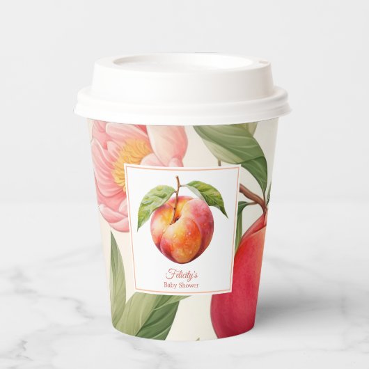 Gobelets En Papier Baby shower Peach Fuzz (Recto)