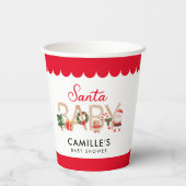 Gobelets En Papier Baby shower Père Noël de Noël (Verso)