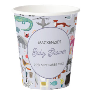 Gobelets En Papier Baby shower personnalisé animal amusant
