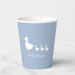 Gobelets En Papier Baby shower personnalisé Blue Duckkling Paper Cup