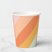 Gobelets En Papier Baby shower personnalisé Retro Mint Orange Boho St (Verso)