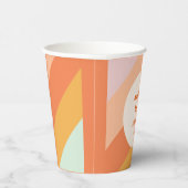 Gobelets En Papier Baby shower personnalisé Retro Mint Orange Boho St (Droite)
