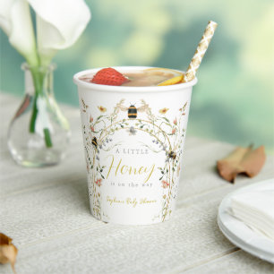 Gobelets En Papier Baby Shower Petite Abeille Fleur des Champs