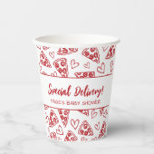 Gobelets En Papier Baby Shower Pizza Party Italian Special Delivery (Recto)