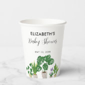 Gobelets En Papier Baby shower Plante à pots Verdure Botanique (Verso)