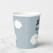 Gobelets En Papier Baby shower pour garçon bleu de l'avion vers le ha (Droite)