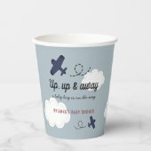 Gobelets En Papier Baby shower pour garçon bleu de l'avion vers le ha (Recto)
