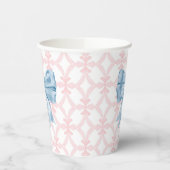 Gobelets En Papier Baby shower Preppy Southern Blue Bow (Gauche)