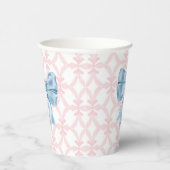 Gobelets En Papier Baby shower Preppy Southern Blue Bow (Droite)