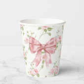 Gobelets En Papier Baby shower Preppy Southern Pink Bow (Verso)