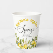 Gobelets En Papier Baby shower principal de citron mamas (Verso)