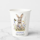Gobelets En Papier Baby shower Quelques fleurs sauvages lapins (Verso)