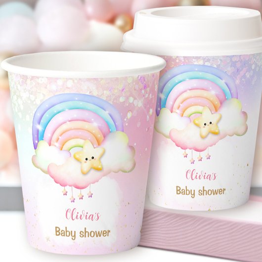 Gobelets En Papier Baby shower Rainbow Little Star Twinkle