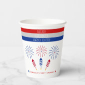 Gobelets En Papier Baby shower Red White 4 juillet pétards (Verso)