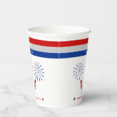 Gobelets En Papier Baby shower Red White 4 juillet pétards (Droite)