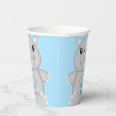 Gobelets En Papier Baby shower Rhino bleu (Droite)