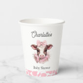 Gobelets En Papier Baby Shower Rose Bohème Rose Sainte Vache (Verso)