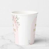 Gobelets En Papier Baby shower rose Floral fille (Droite)