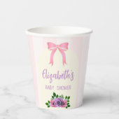 Gobelets En Papier Baby shower rose Rose (Recto)