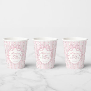 Gobelets En Papier Baby Shower Rose Vintage Fancy Floral