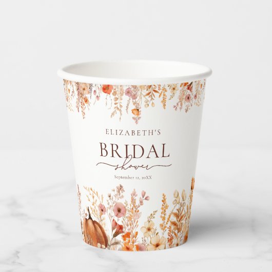 Gobelets En Papier Baby Shower rustique d'automne sur le thème de la  (Recto)