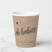 Gobelets En Papier Baby shower rustique, Kraft Oh Babies Twins Person (Recto)