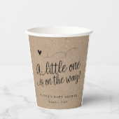 Gobelets En Papier Baby shower rustique, Kraft, Personnalité non sexi (Recto)