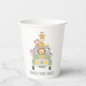 Gobelets En Papier Baby shower Safari animal mignon (Recto)
