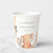 Gobelets En Papier Baby shower Safari Elephant Aquarelle (Recto)