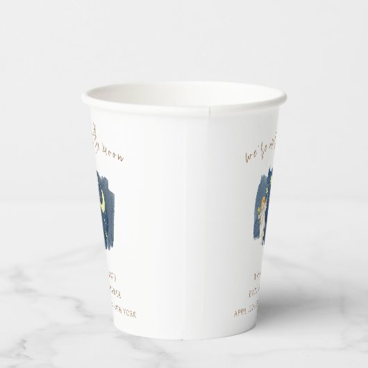 Gobelets En Papier Baby shower simple Angel Moon Star (Droite)