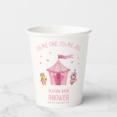 Gobelets En Papier Baby shower singe de cirque rose unique (Verso)