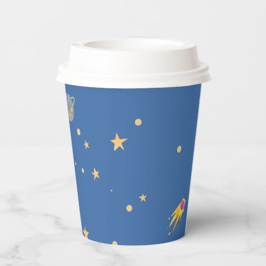 Gobelets En Papier Baby shower spatial, Chat mignon, Neutre hommes (Verso)