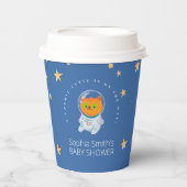 Gobelets En Papier Baby shower spatial, Chat mignon, Neutre hommes (Recto)