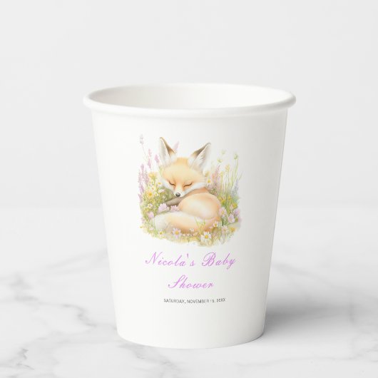 Gobelets En Papier Baby shower Spring Fox (Verso)