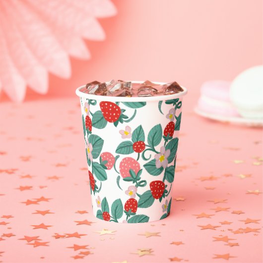 Gobelets En Papier Baby shower sucré aux fraises illustré (Insitu)
