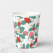 Gobelets En Papier Baby shower sucré aux fraises illustré (Gauche)