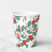 Gobelets En Papier Baby shower sucré aux fraises illustré (Droite)