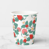 Gobelets En Papier Baby shower sucré aux fraises illustré (Recto)