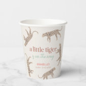 Gobelets En Papier Baby shower Taupe moderne Petit Tiger (Verso)