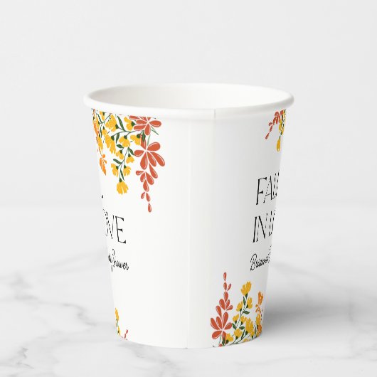 Gobelets En Papier Baby shower Tombe En Amour Automne Floral (Droite)