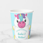 Gobelets En Papier Baby shower Unicorn Turquoise (Verso)