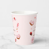 Gobelets En Papier Baby shower Valentines de Donuts Roses (Gauche)