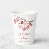 Gobelets En Papier Baby shower Valentines de Little Sweetheart (Recto)