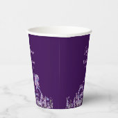 Gobelets En Papier Baby Shower vélo fleuri lavande violet (Droite)