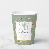 Gobelets En Papier Baby shower vert doux (Recto)