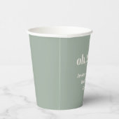 Gobelets En Papier Baby shower vert moderne de taille mignonne Nom pe (Droite)