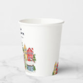 Gobelets En Papier Baby shower Village enneigé hivernal (Gauche)