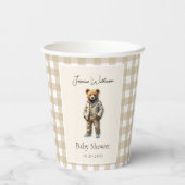 Gobelets En Papier Baby shower vintage Teddy (Verso)