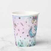 Gobelets En Papier Baby shower Whimsical Blonde Mermaid Sea Corals (Gauche)